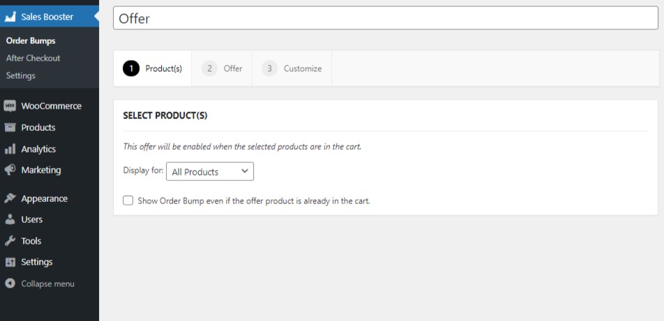 order bump already in cart
