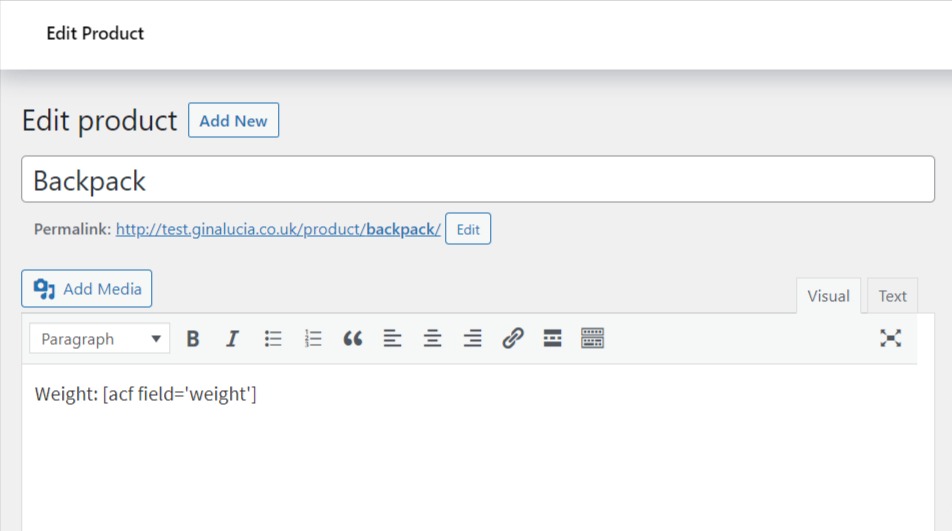 custom field shortcode
