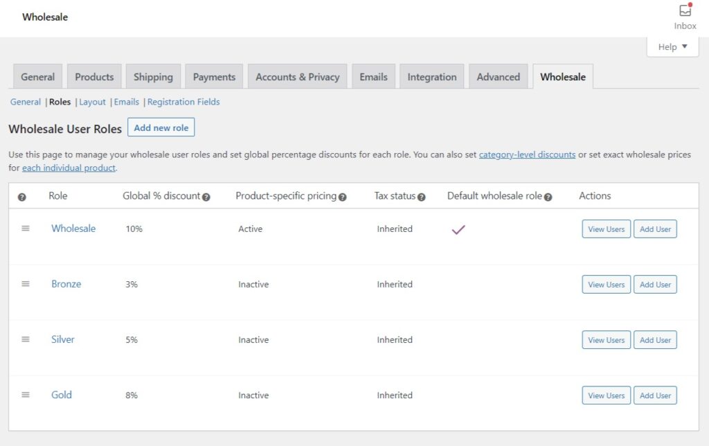 woocommerce prices by user role