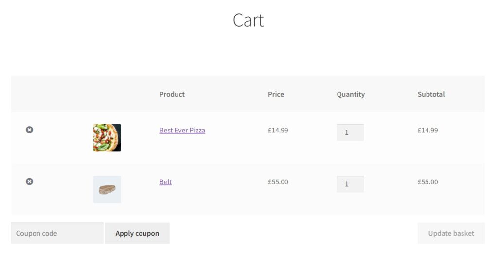 WooCommerce cart preview