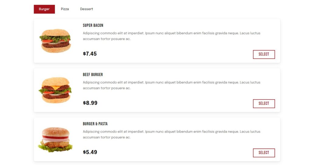 wordpress restaurant menu