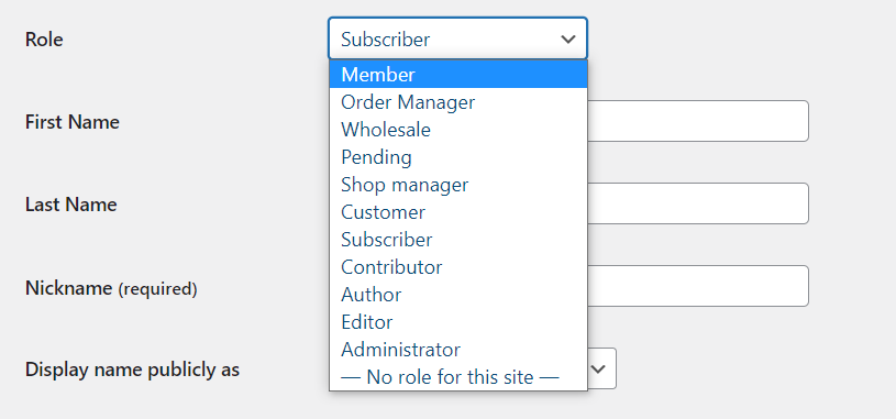 user roles wordpress