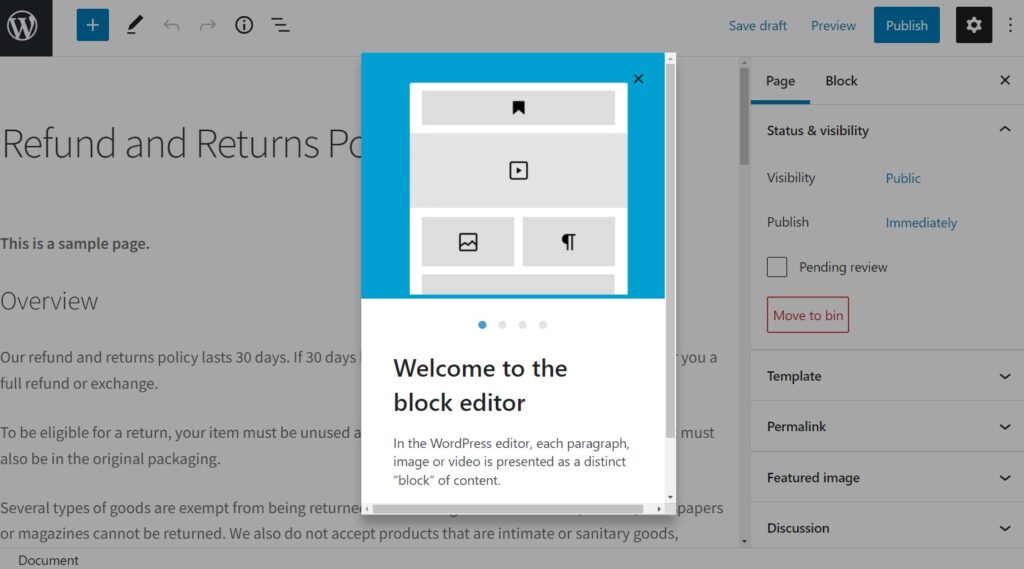 block editor WordPress