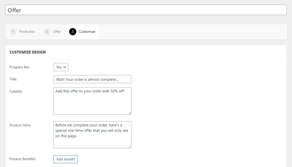 cross-sell after checkout settings