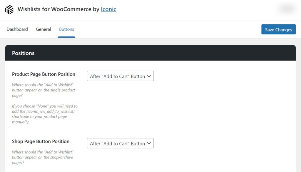 wishlist button position