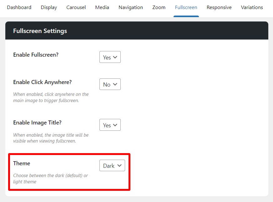 dark and light mode WooThumbs