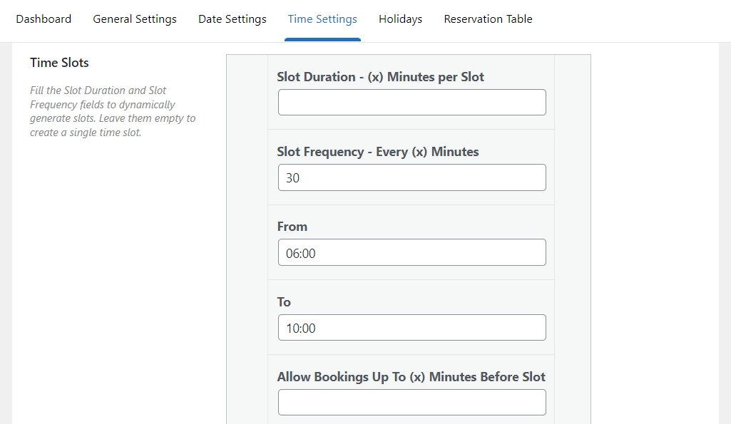 time slots at the checkout woocommerce