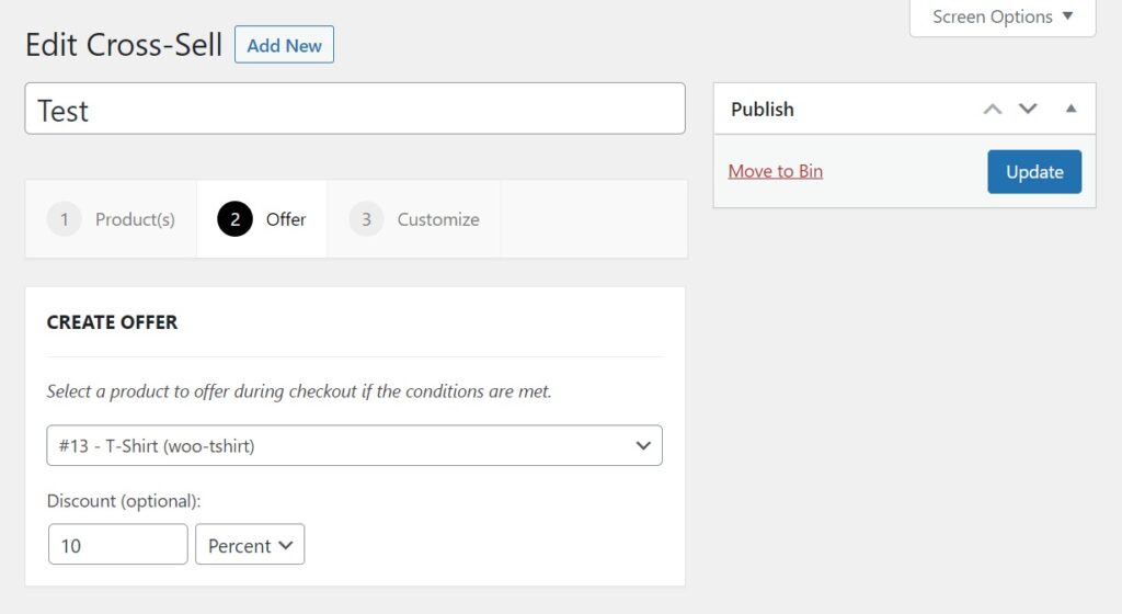 upsell offer settings
