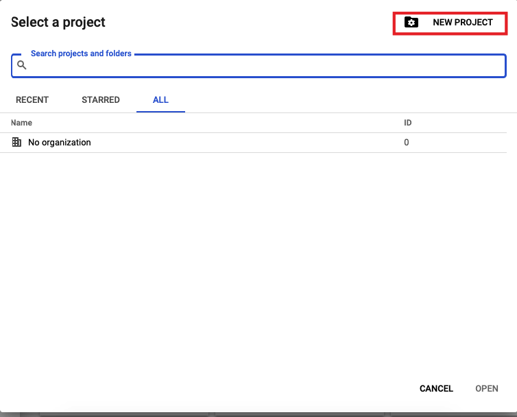 new api project google
