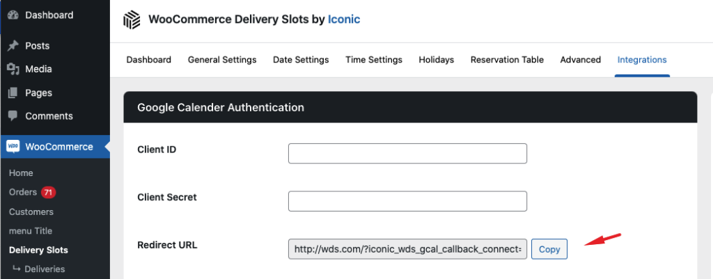 Google calendar woocommerce