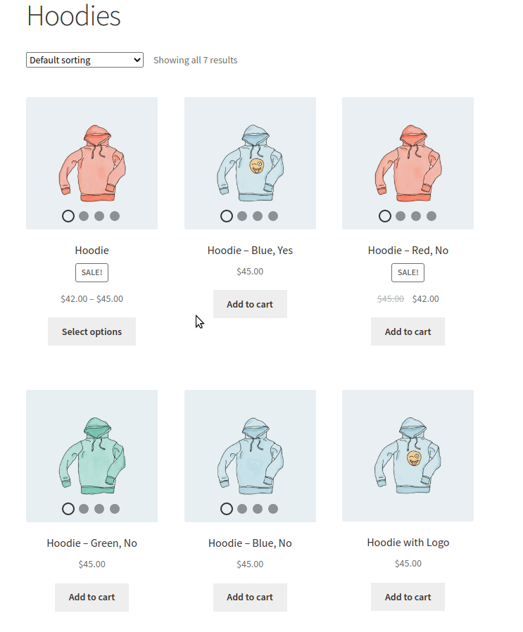 image swap effects product variations