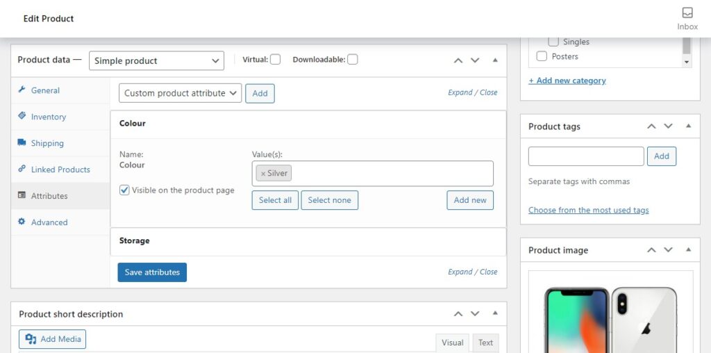 linked variation product data
