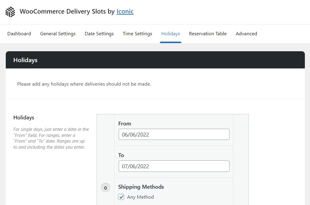 vacation mode woocommerce settings