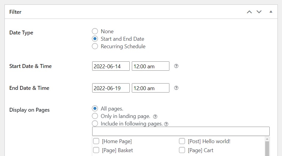 notification bar dates