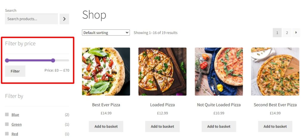 filter by price woocommerce