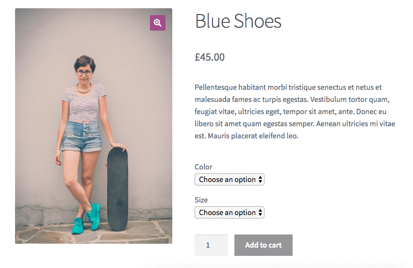 woocommerce default variation