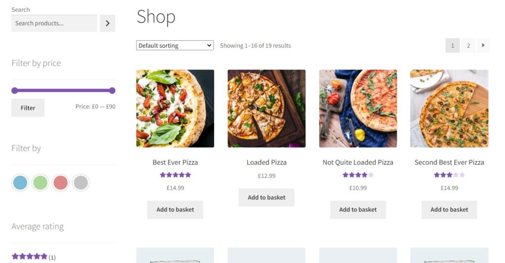 WooCommerce sidebar