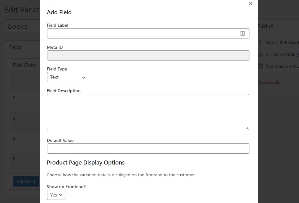add custom field woocommerce