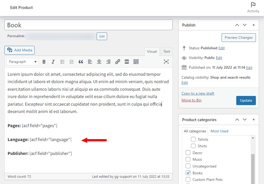 advanced custom fields shortcode