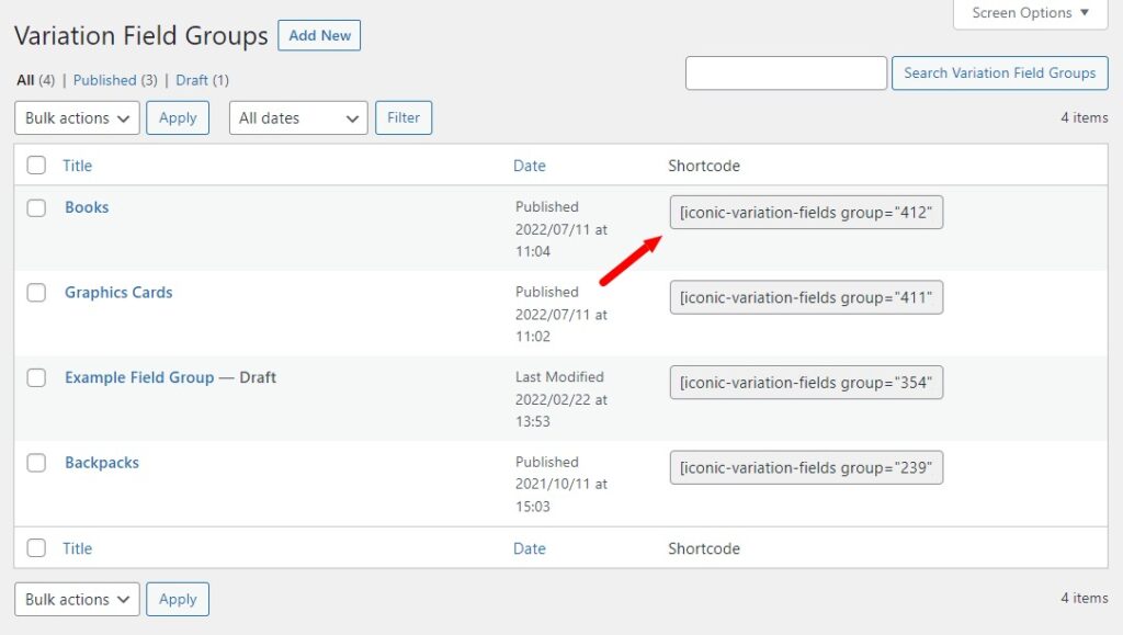 copy custom field shortcode woocommerce