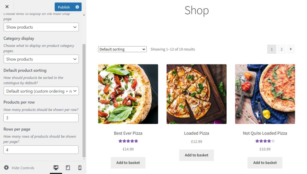 number of product category page woocommerce