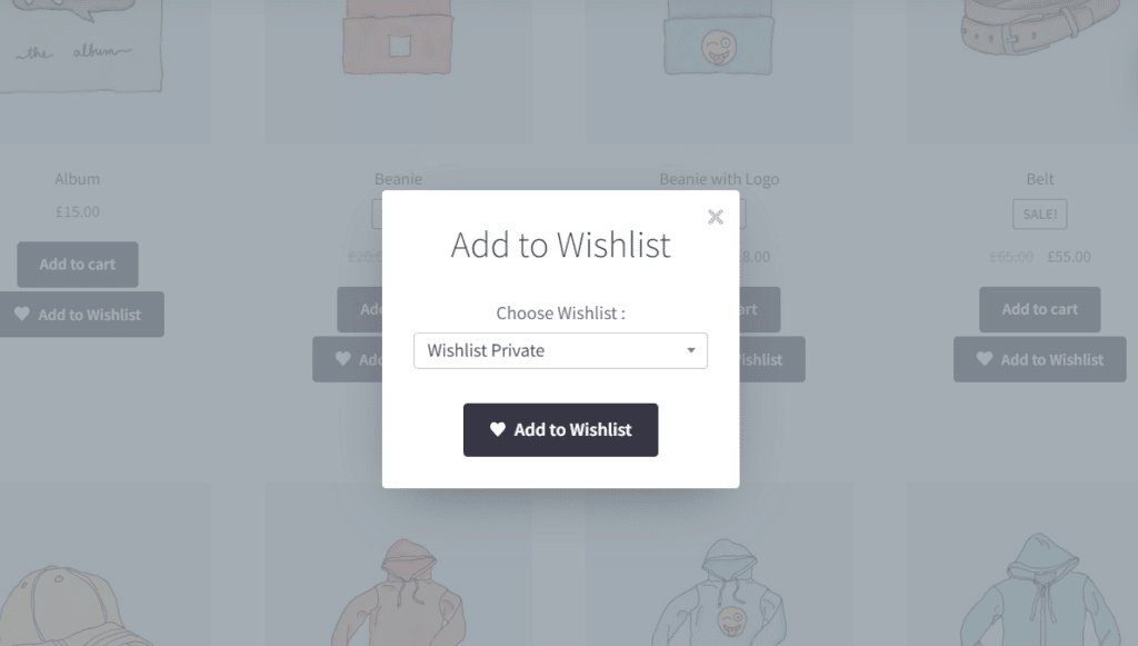 woocommerce wishlist