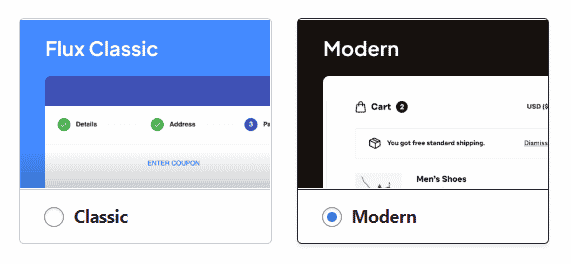flux classic and modern themes