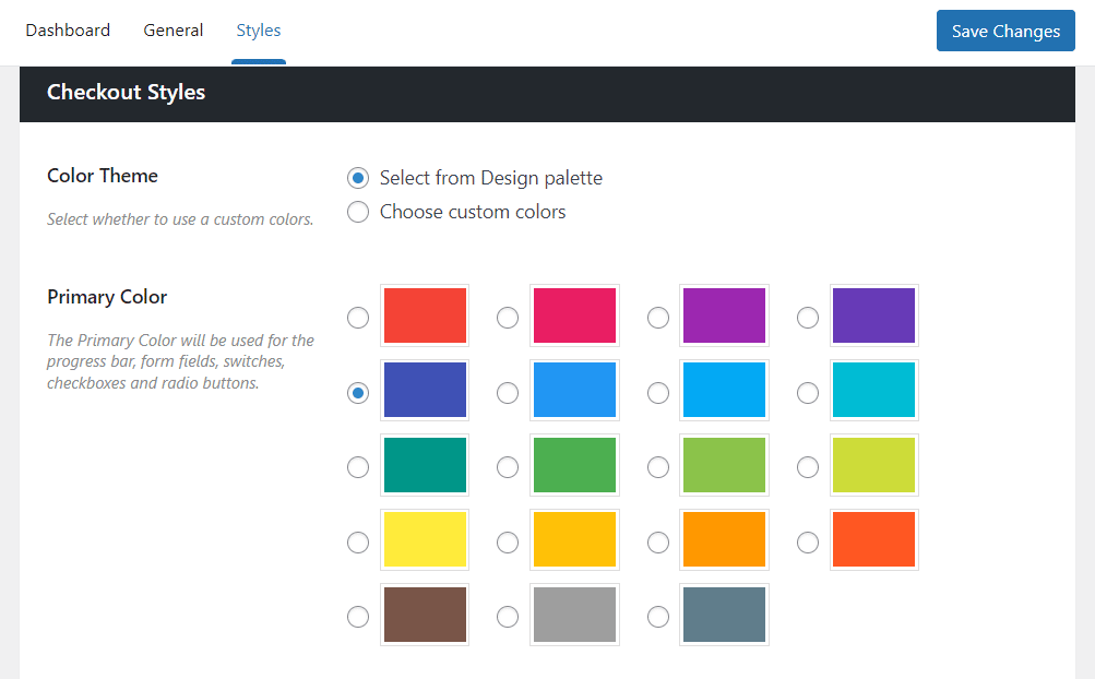 flux classic checkout styles design palette