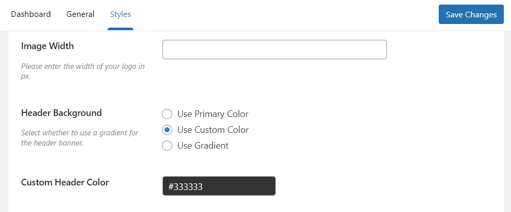 flux header style custom color classic