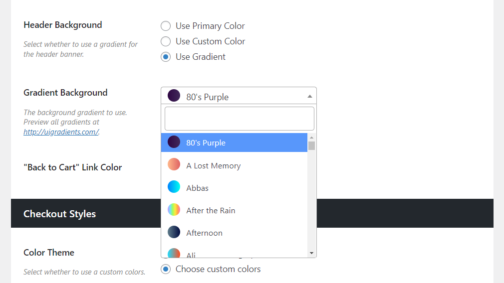 flux header style gradient classic