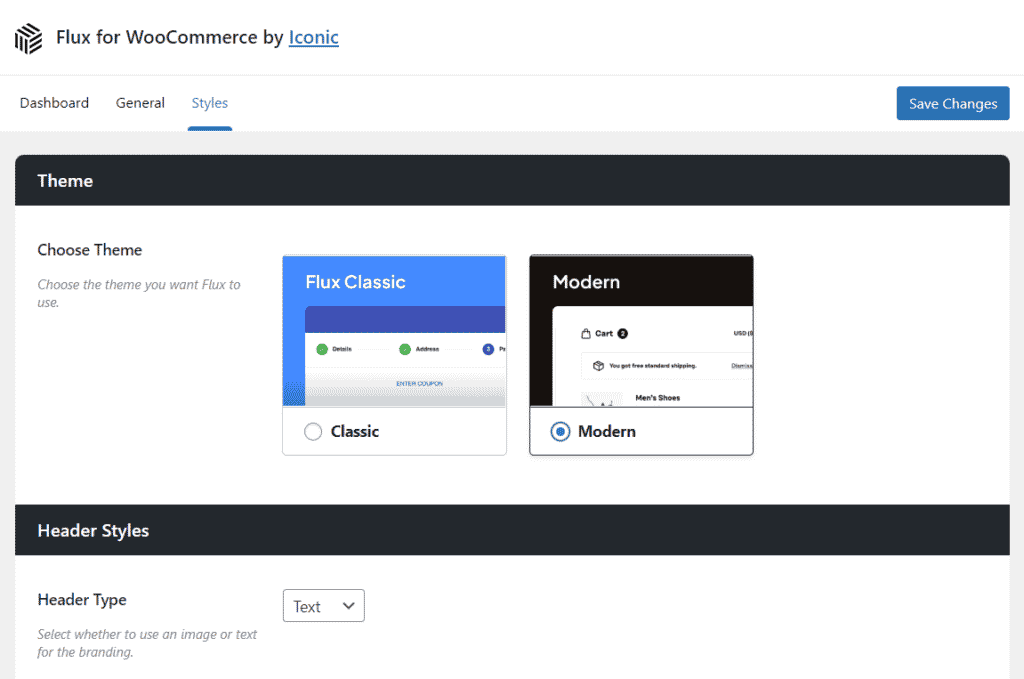 Flux Checkout select theme