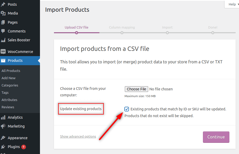 import sales booster data