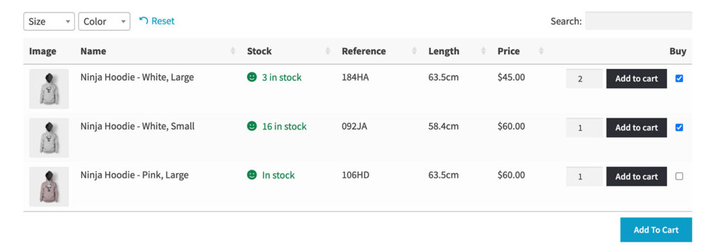 variation custom fields on the shop page