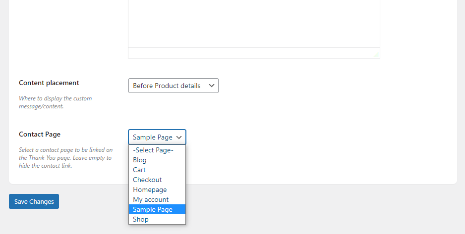 contact page flux thank you page
