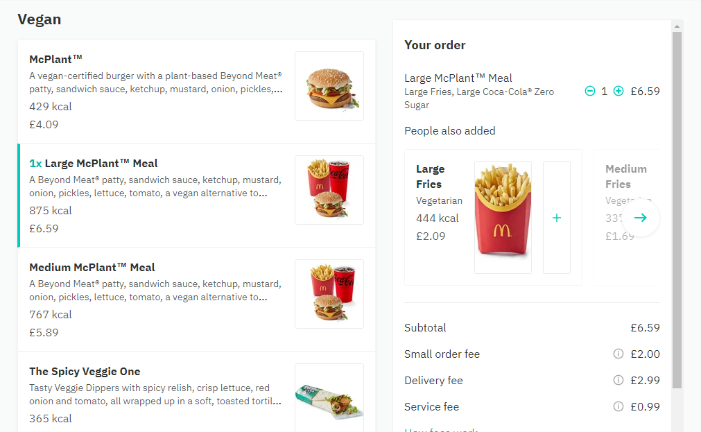 mcdonalds bundle average order value