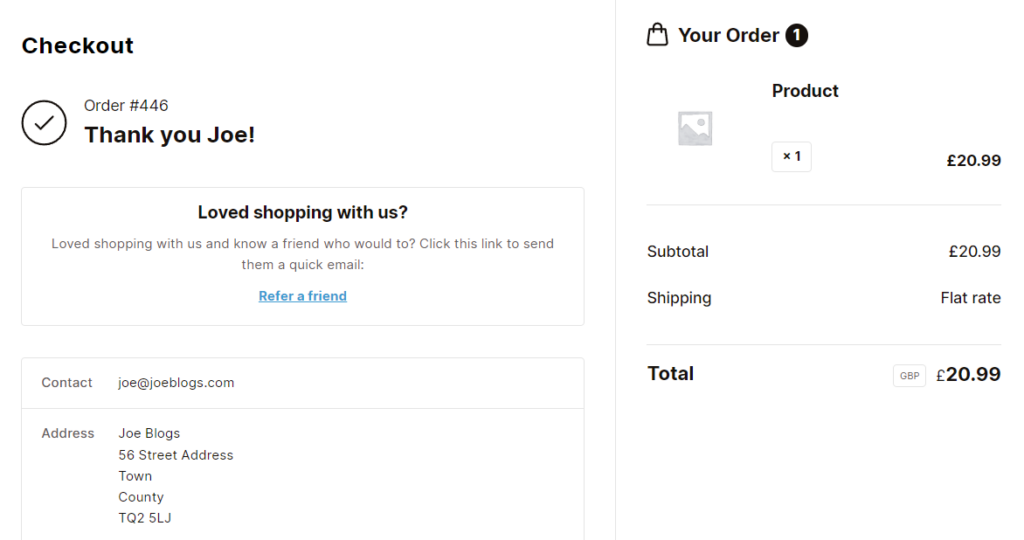 woocommerce order confirmation page custom content