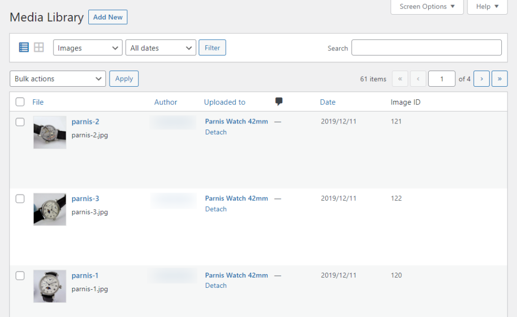 media library captions woothumbs