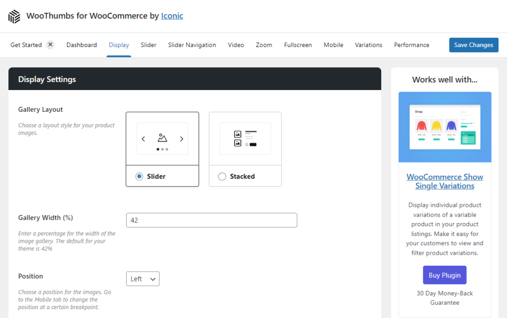 display tab woothumbs