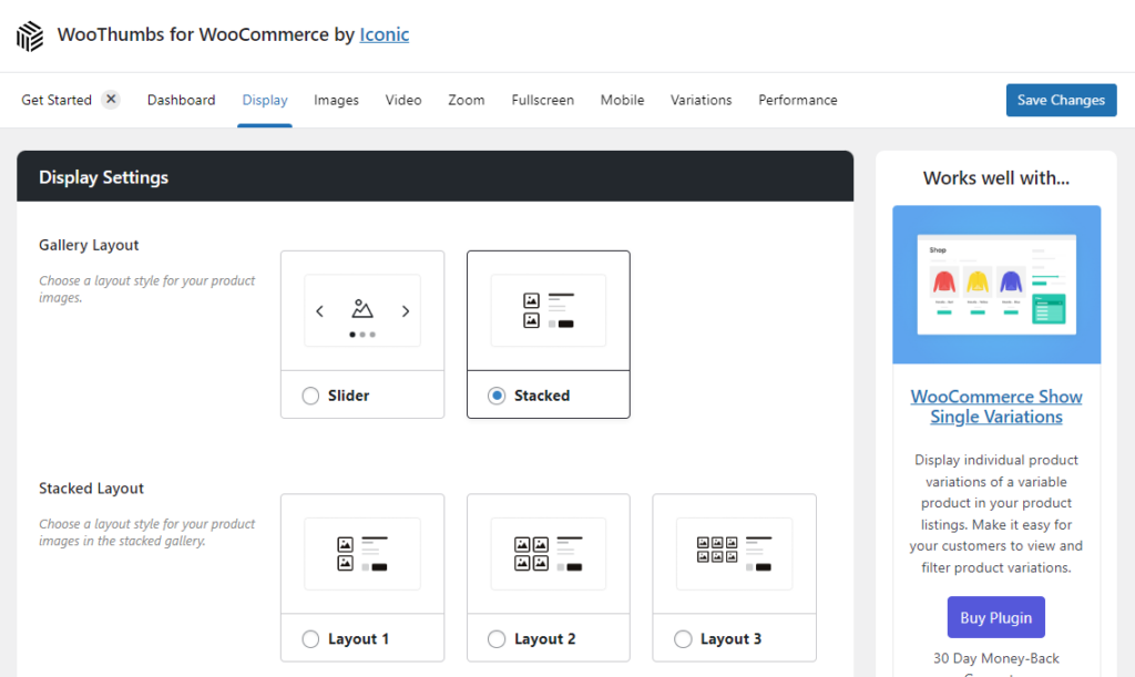 stacked layout woothumbs