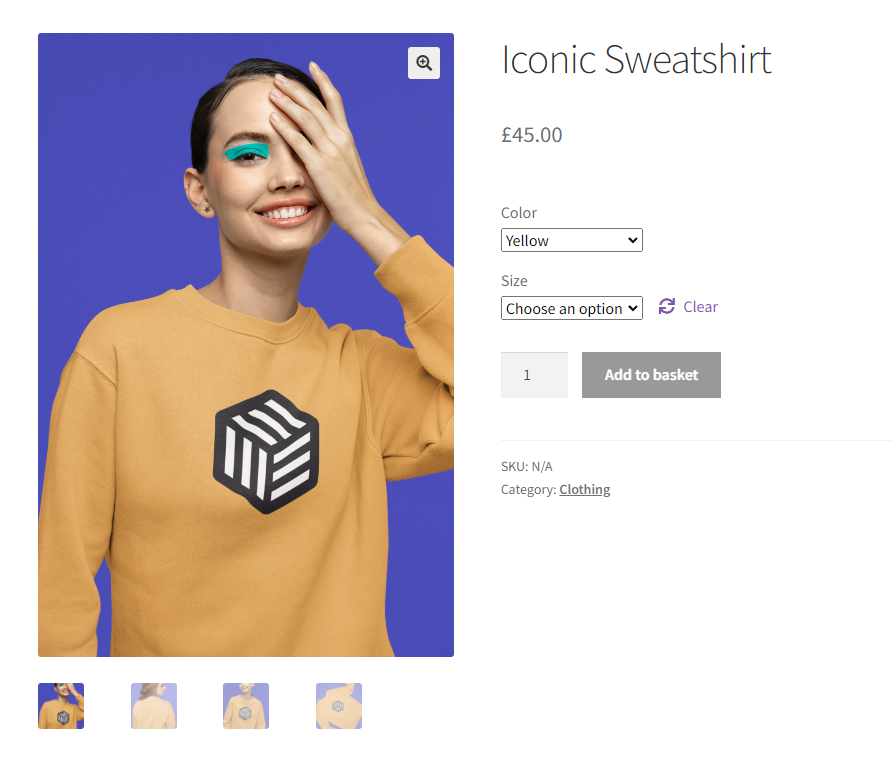 woocommerce default product gallery