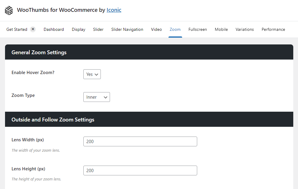 woothumbs zoom settings