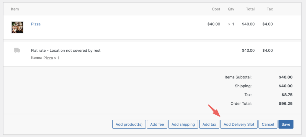 add delivery slot woocommerce
