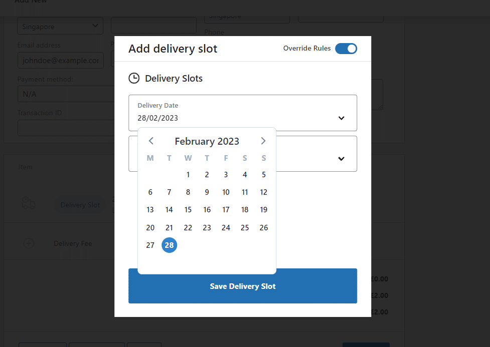 override delivery slot woocommerce