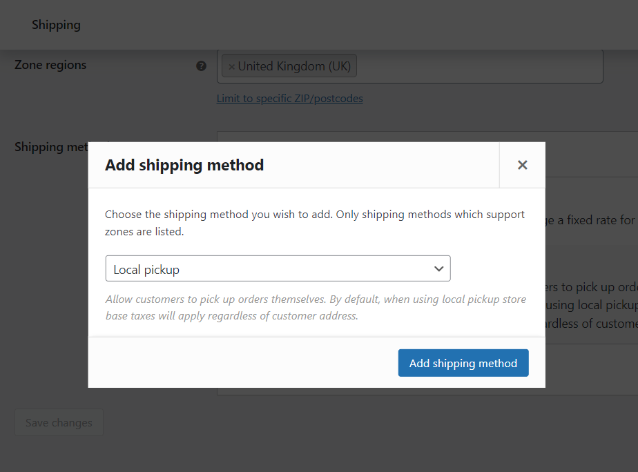 add shipping method woocommerce