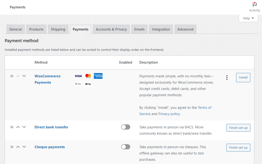 woocommerce payment