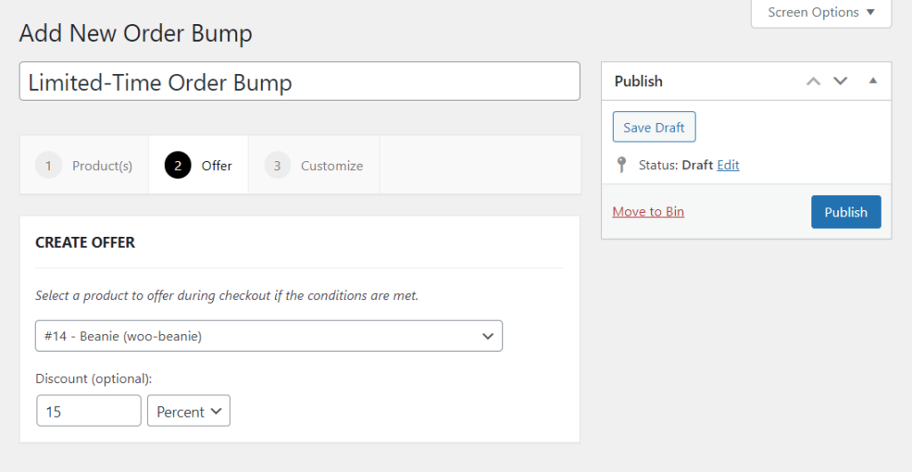 add limited time offer woocommerce