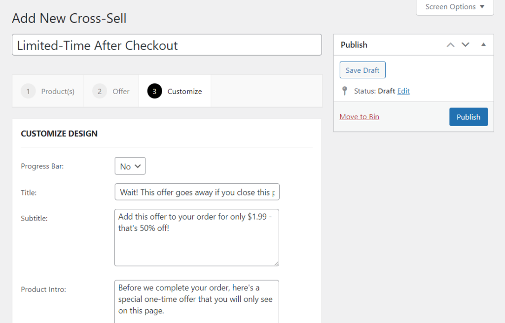 limited time offer after checkout