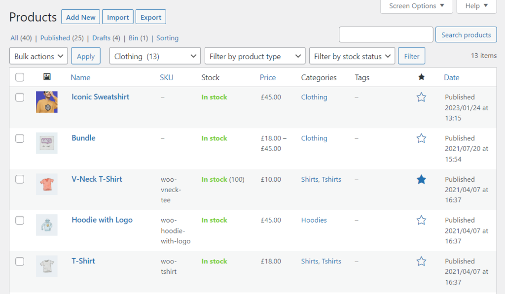 woocommerce inventory