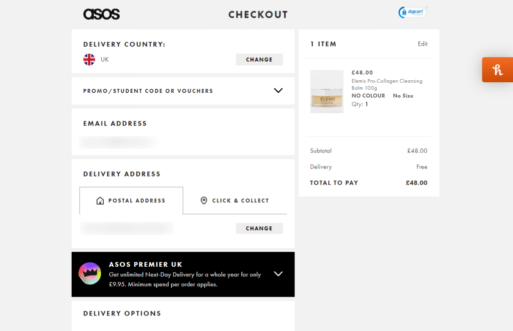 checkout page payment methods