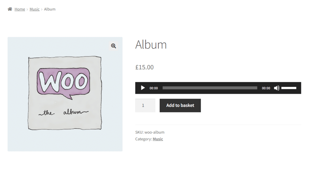 album WooCommerce digital product